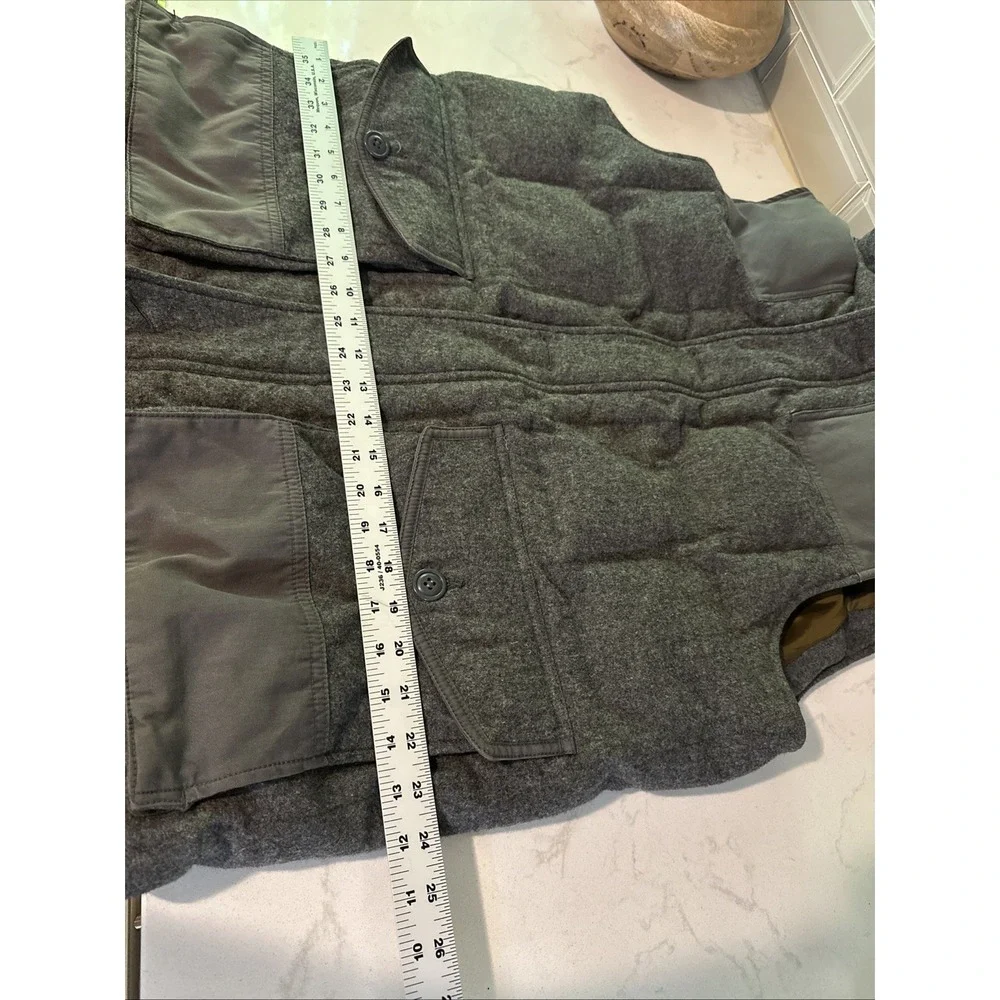 Eddie Bauer Vintage Mens YUKON Model Wool Goose Down Gray Vest Jacket Quilted XL